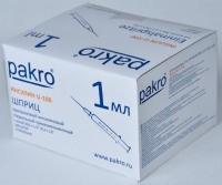 1 мл трехкомпонентный шприц Pakro инсулиновый U100 , с иглой 0,3х13, 100 шт купить в Чебоксарах