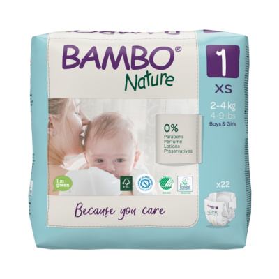 Эко-подгузники Bambo Nature 1 (2-4 кг), 22 шт купить оптом в Чебоксарах