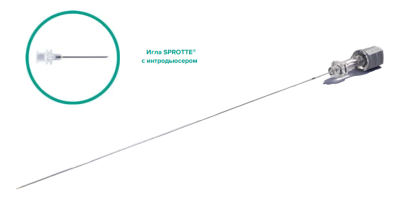 Спинальная игла Sprotte 22G x 6" (150мм) с интродьюсером — 10шт/уп купить оптом в Чебоксарах